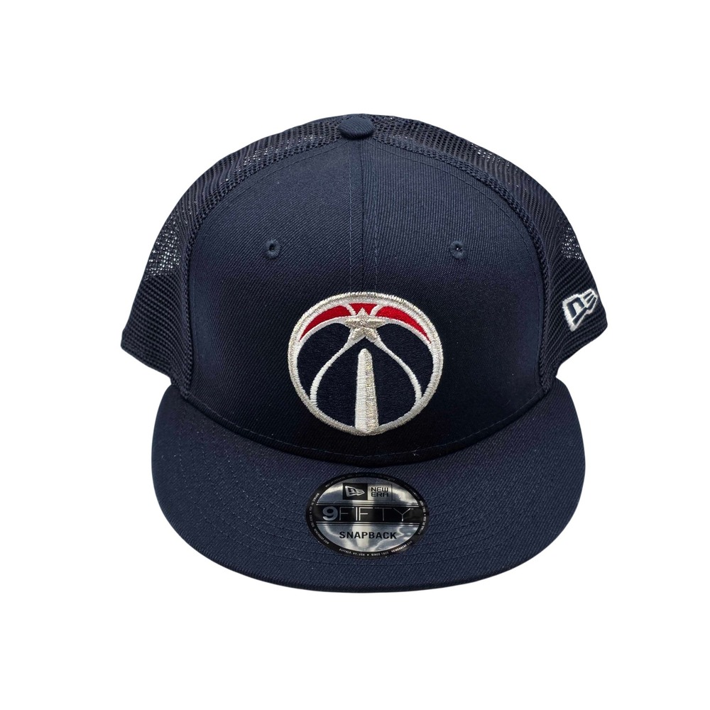 New Era 9FIFTY Washington Wizards NBA Snapback Trucker Hat Cap Navy Mesh NWT